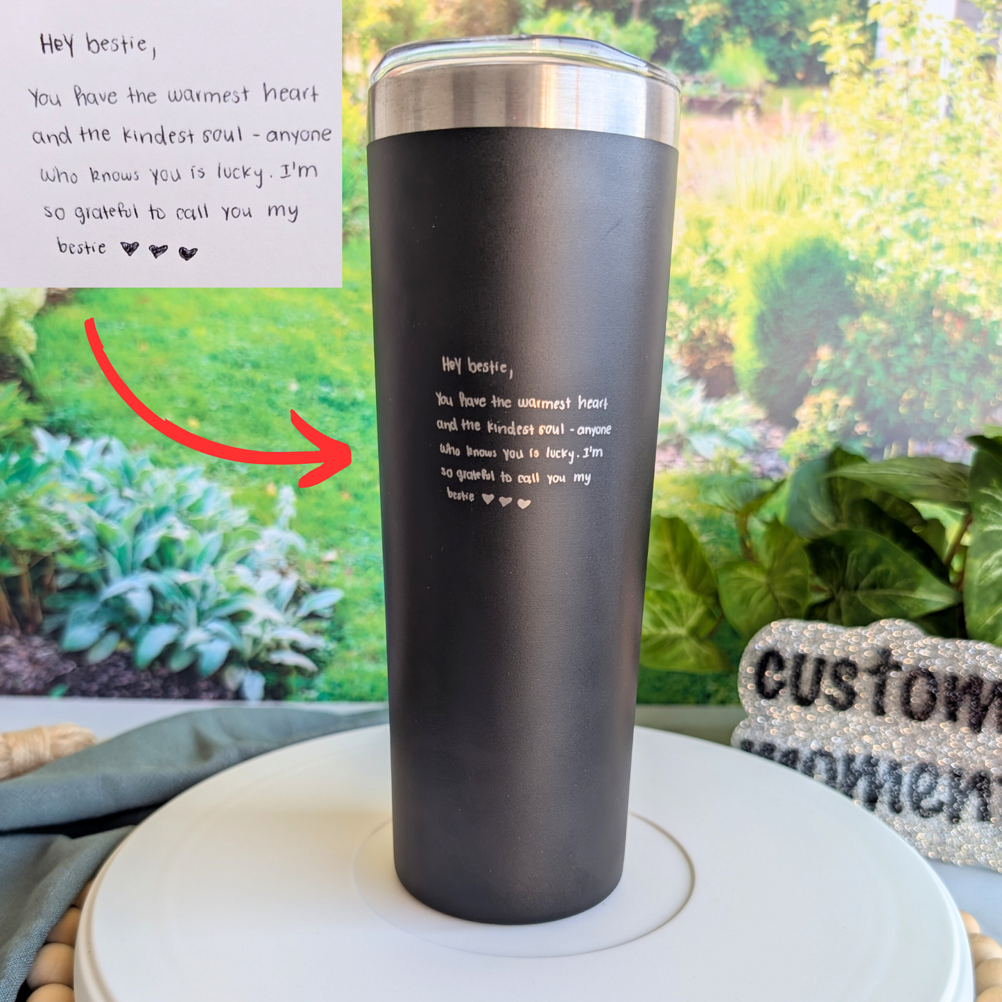 custom 20oz skinny tumbler back