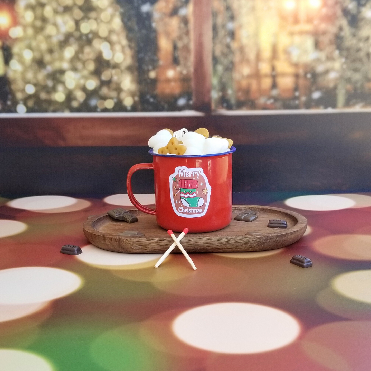 Christmas Cotton Candy Gingerbread Man Candle 1