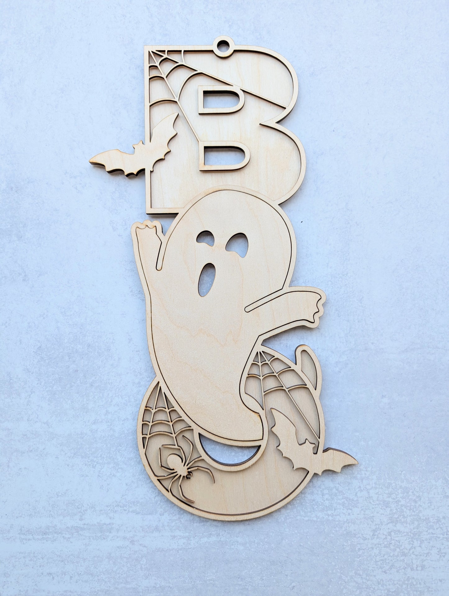 Halloween Boo Ghost Unfinished Wooden Signs